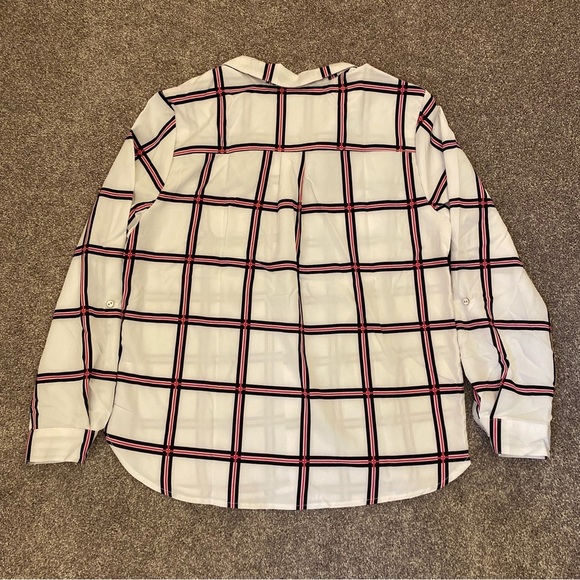 Adrienne Vittadini Women's Long Sleeves Button Up Top Roll Tab Sleeve Size L NWT - Picture 9 of 15